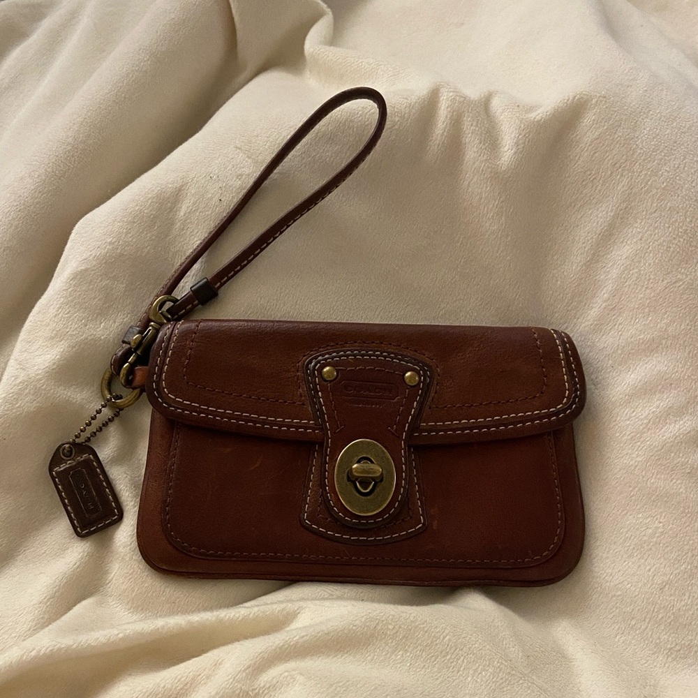 Coach Legacy 65th Anniversary Brown Leather Wristlet